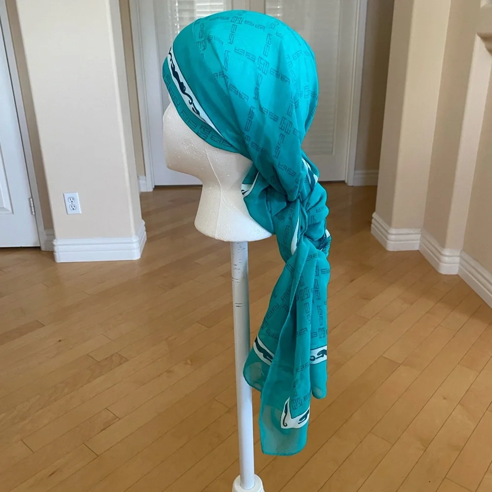 EFFY Hematian Scarf Shawl, Head Wrap, Neck Scarf, Belt, Teal Color